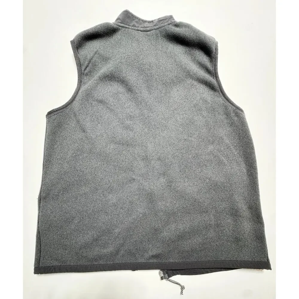 The North Face Mens Hommes Dark Gray fleece Zip up Vest Size Large.